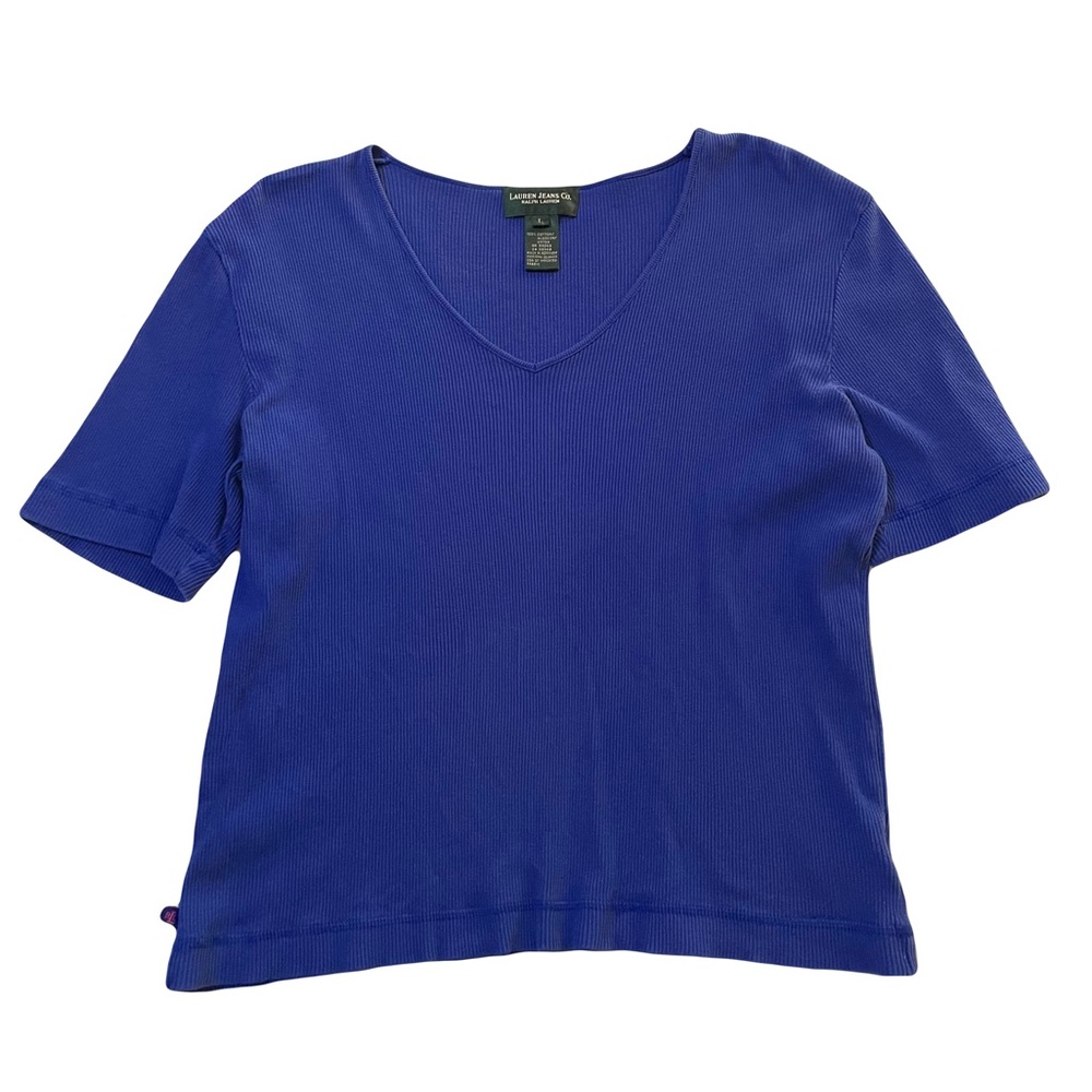 Ralph Lauren Blue V-neck 3/4 top